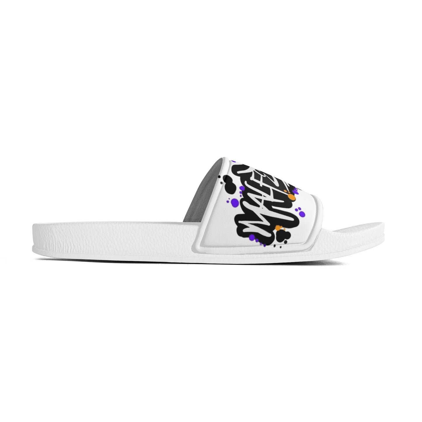 Mens PVC Black/White Slides