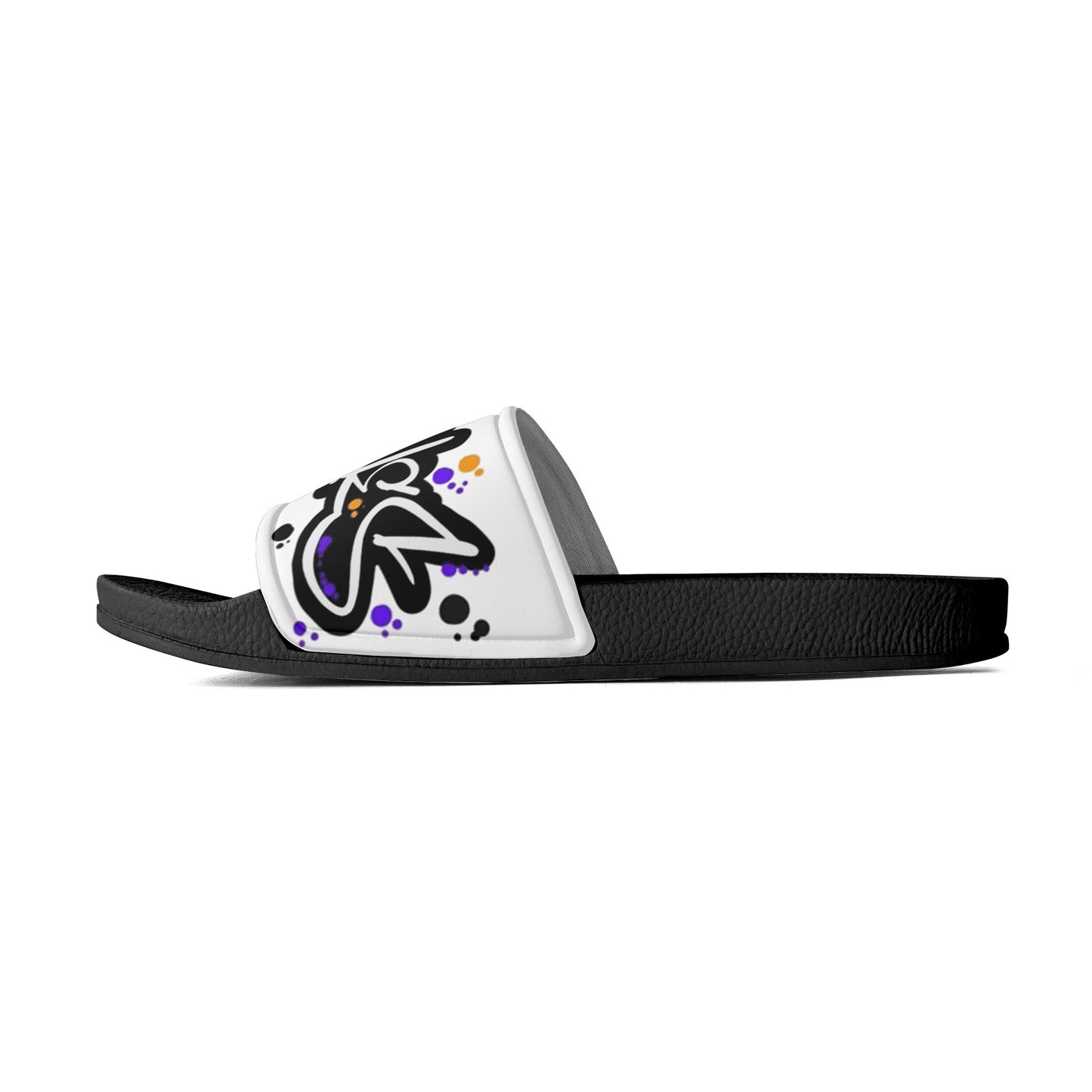 Mens PVC Black/White Slides