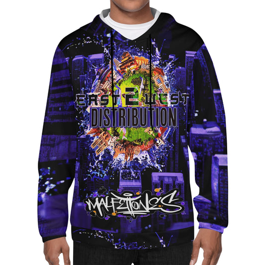 Mens Lightweight All Over Print Hoodie